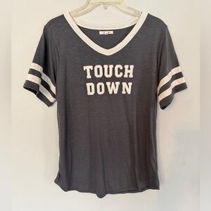 NWOT Maurice’s'Touch Down' V-Neck Football Tee in and White